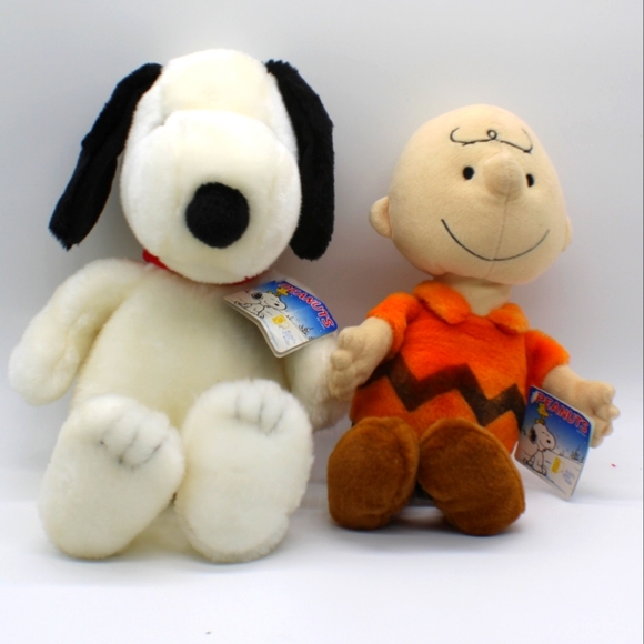 Preowned Peanuts Gang Snoopy & Charlie Brown Plush, Kohls Cares, Original Tags - Picture 1 of 11